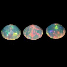 Ethiopian opal round 10mm facet 7 cts